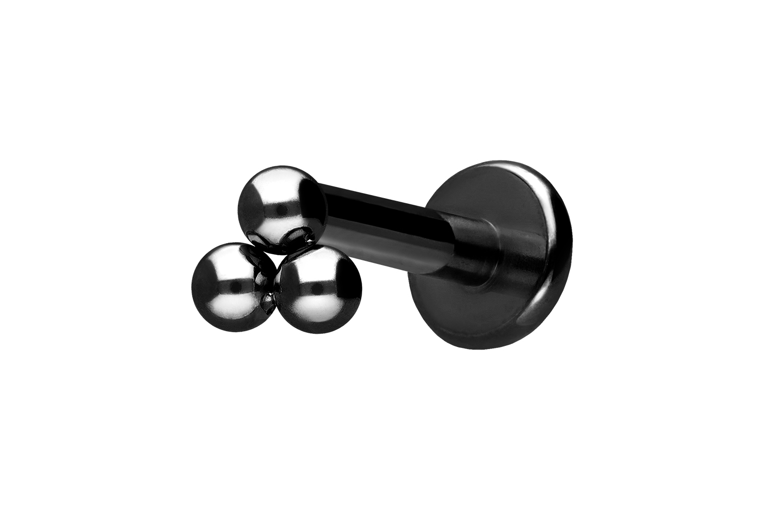 Titan Labret Piercing mit Innengewinde 3 KUGELN